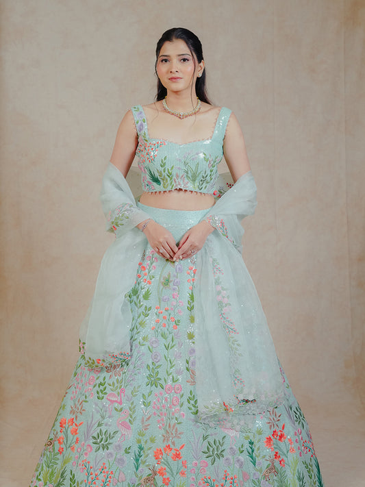 She is Wonder – Jungle-Themed Embroidered Lehenga Set